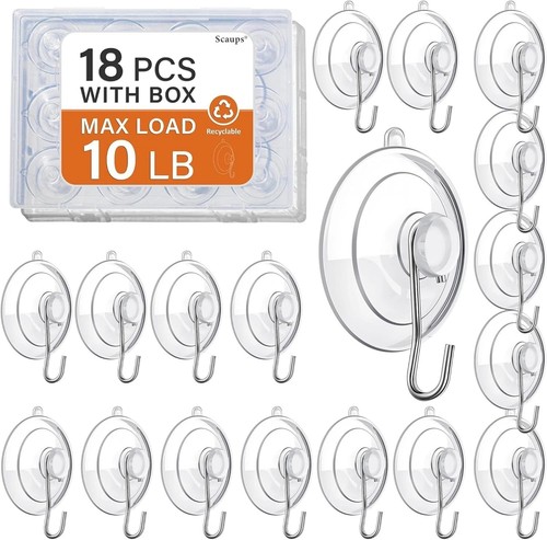 Pack suction cup hooks max - 18,