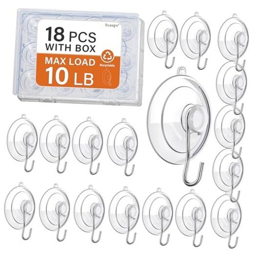 Pack suction cup hooks - 18,
