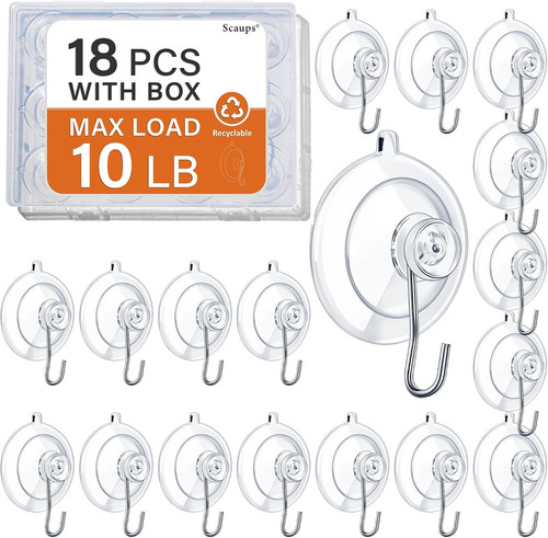 Pack suction cup hooks - 18,